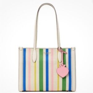 Kate Spade New York Market Breezy Stripe Tote Parchment Multi NEW